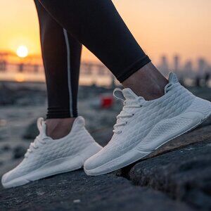 Men's Walking Athletic Shoes Knit White‎ 6.5